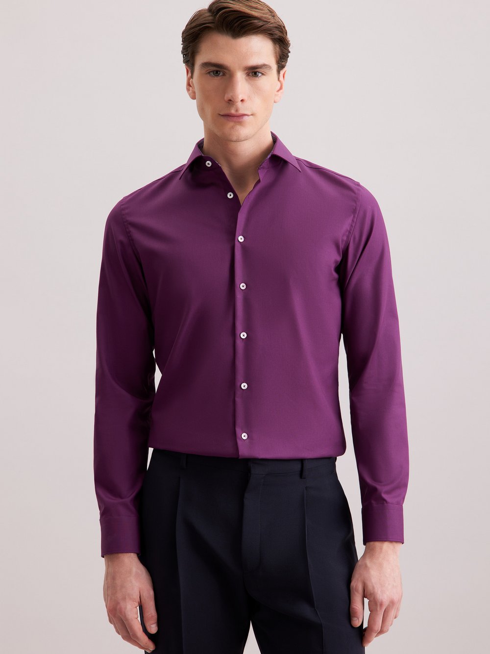 Seidensticker Business Hemd Herren Slim Fit Baumwolle lila, 41