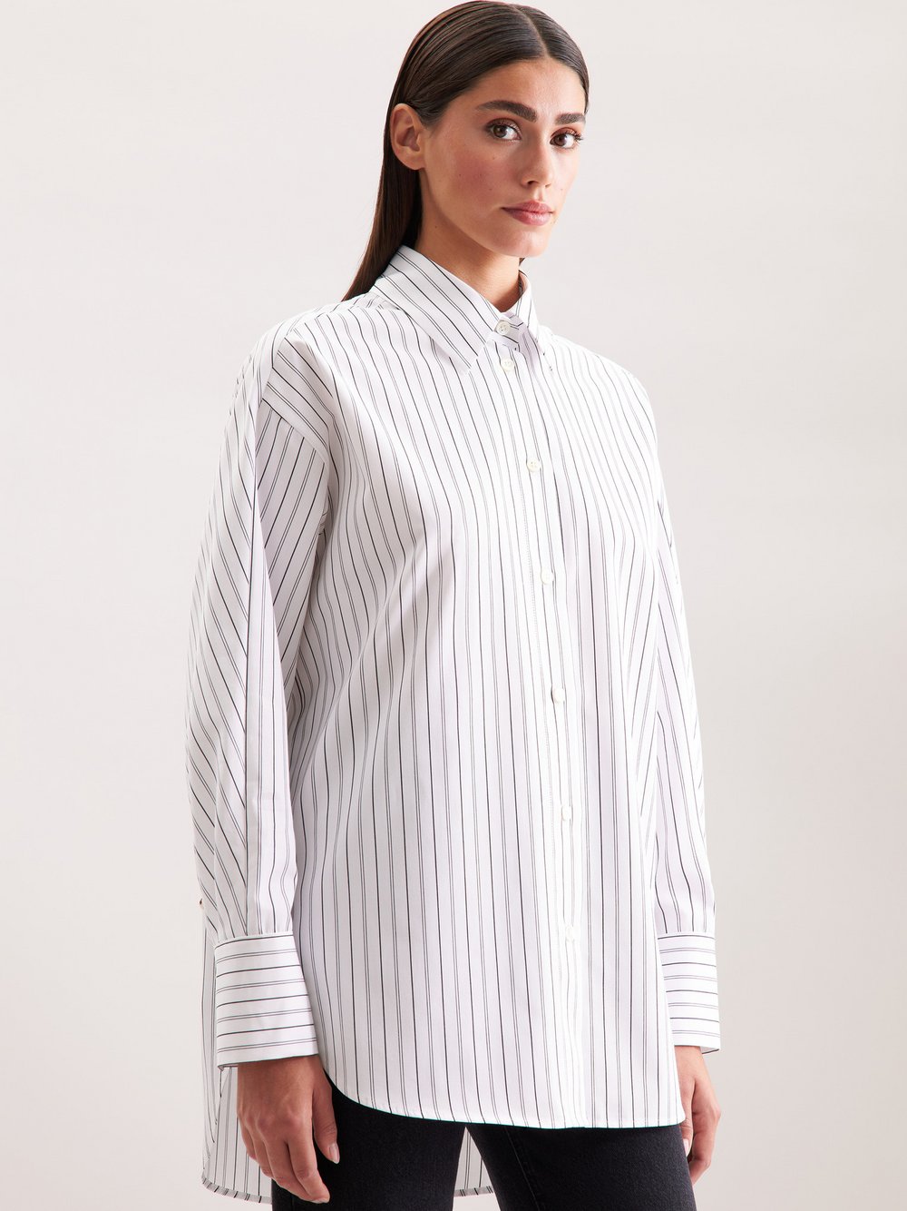 Seidensticker Hemdbluse Damen Baumwolle weiß gestreift, 42