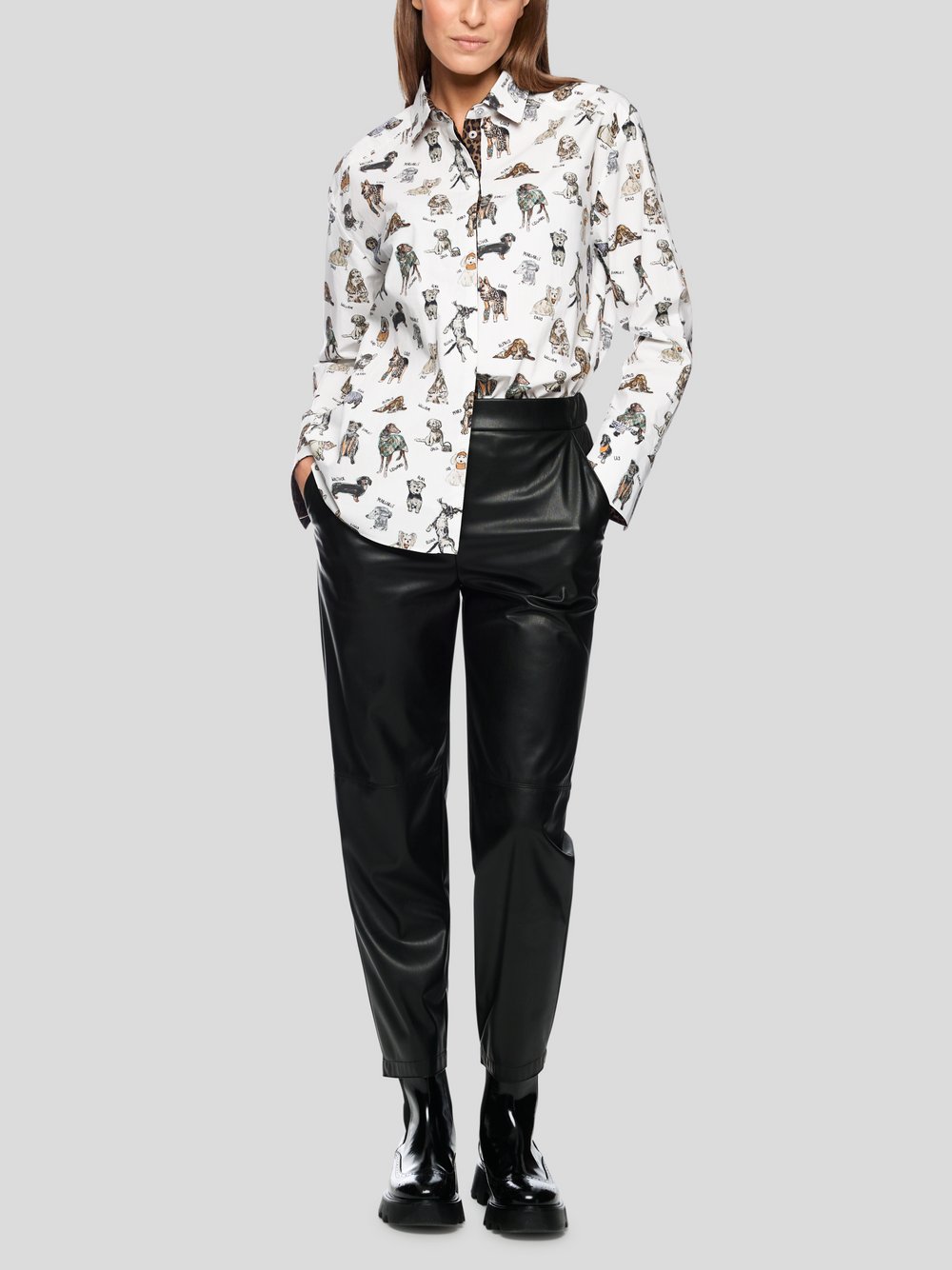 Thumbnail - Marc Cain Bluse Damen Baumwolle weiß gemustert, 38