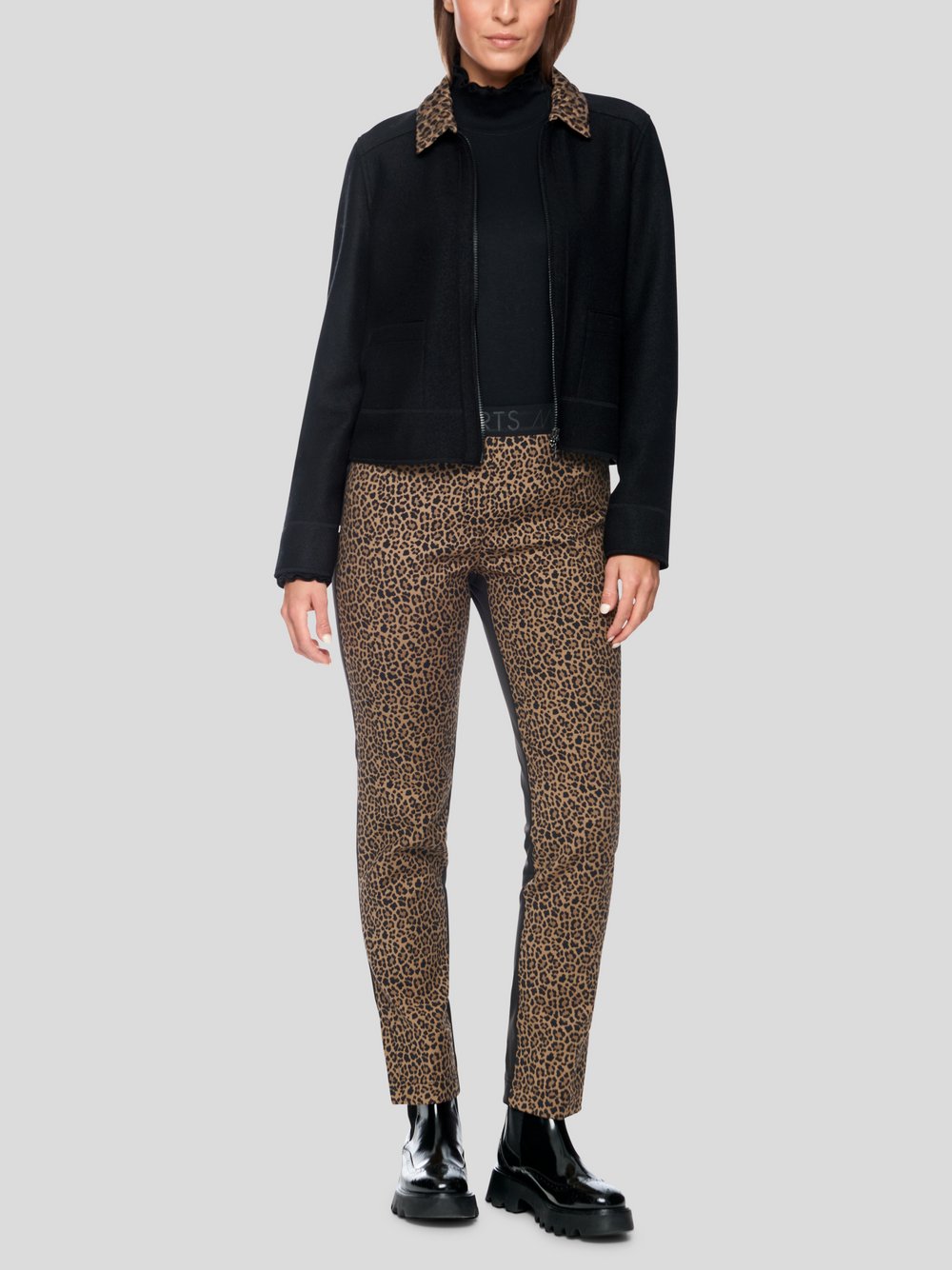Thumbnail - Marc Cain Hose Damen Baumwolle beige gemustert, 46