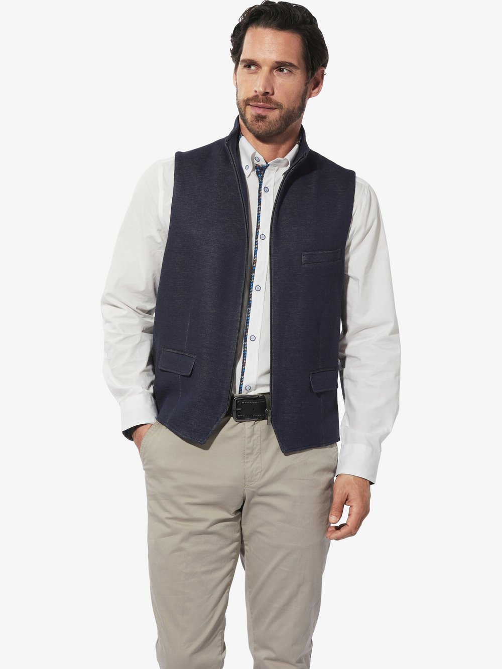 Thumbnail - BABISTA Weste Herren Viskose blau gemustert, 58