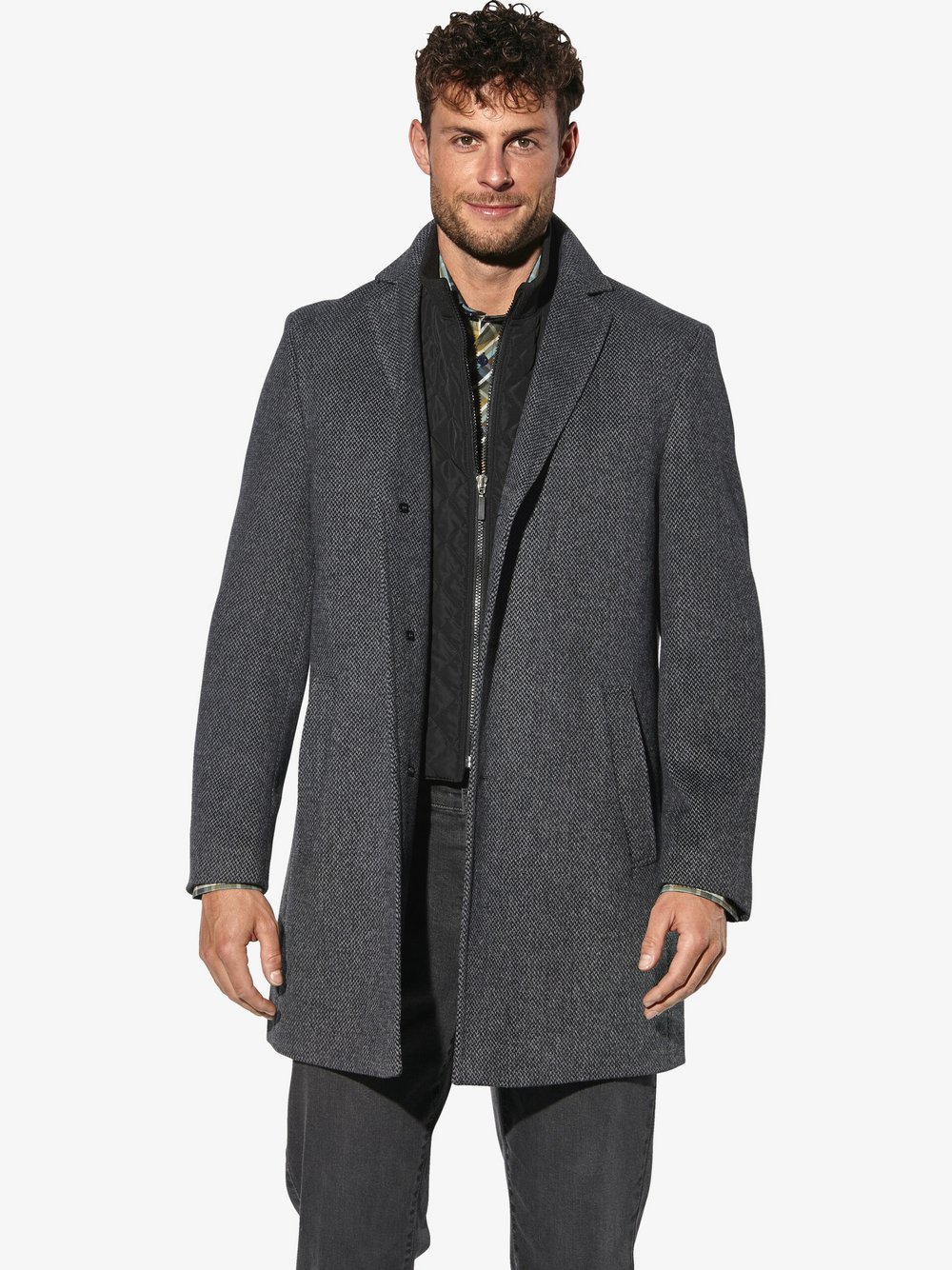 Thumbnail - BABISTA Mantel Herren grau gemustert, 54