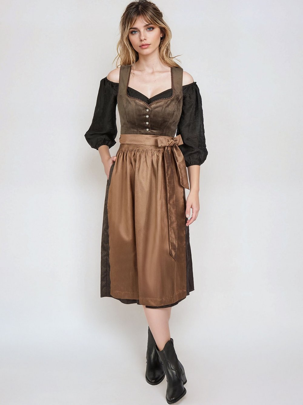 Thumbnail - Spieth & Wenksy Dirndl Damen braun gemustert, 38
