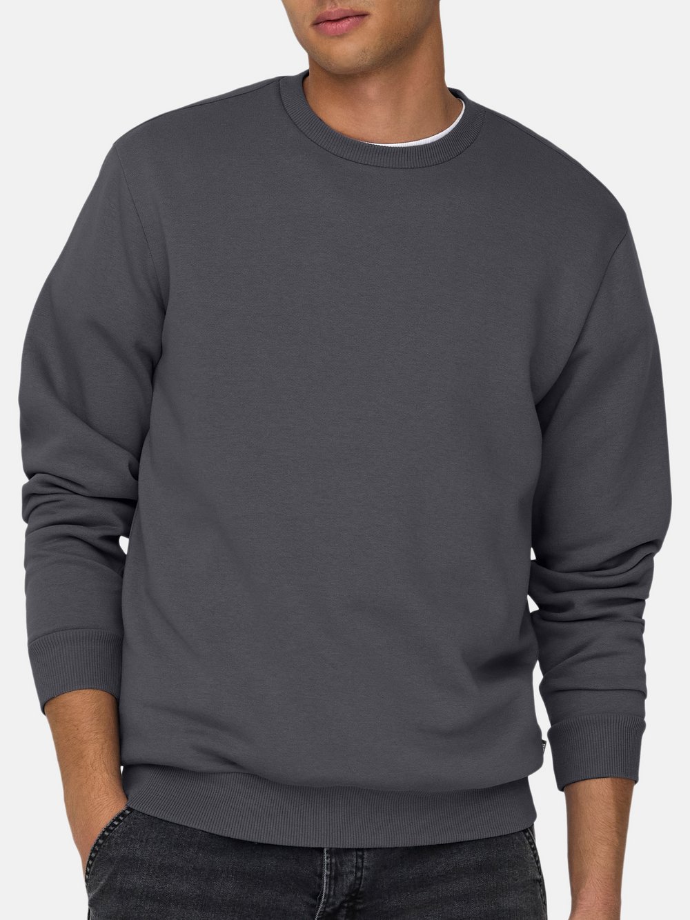 Thumbnail - Only&Sons Sweatshirt Herren Baumwolle grau, M