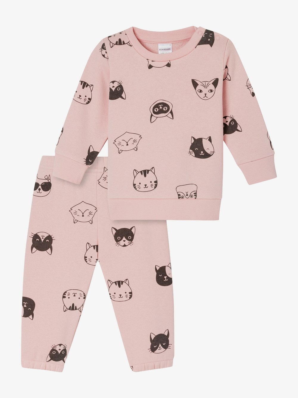 Schiesser Pyjama  Mädchen Jersey rosa bedruckt, 74