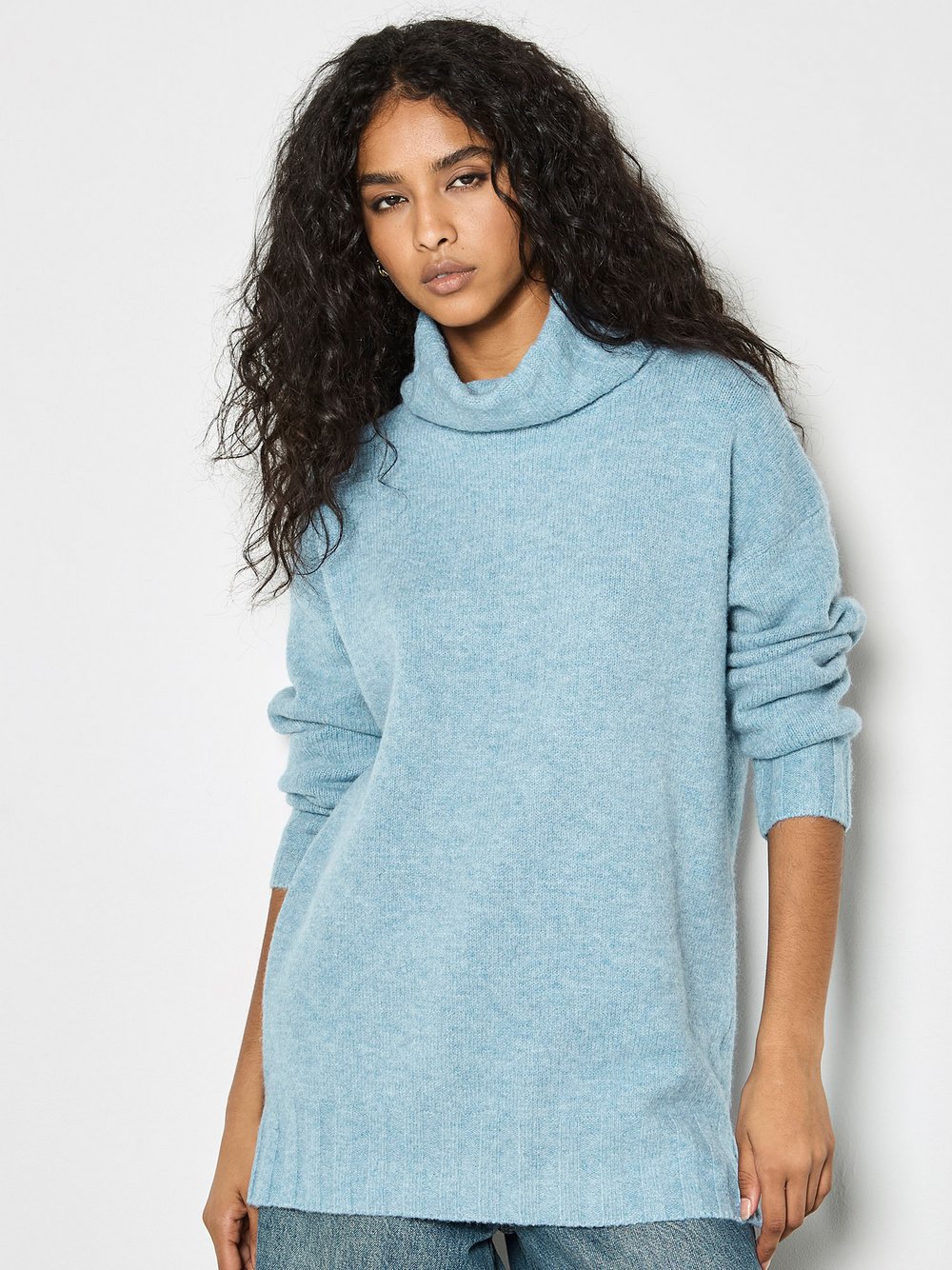 Thumbnail - Apricot Pullover Damen blau meliert, 40