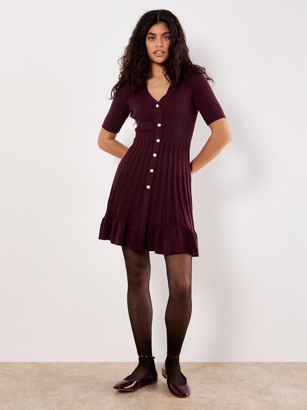 Thumbnail - Apricot Minikleid Damen Polyamid rot, 38