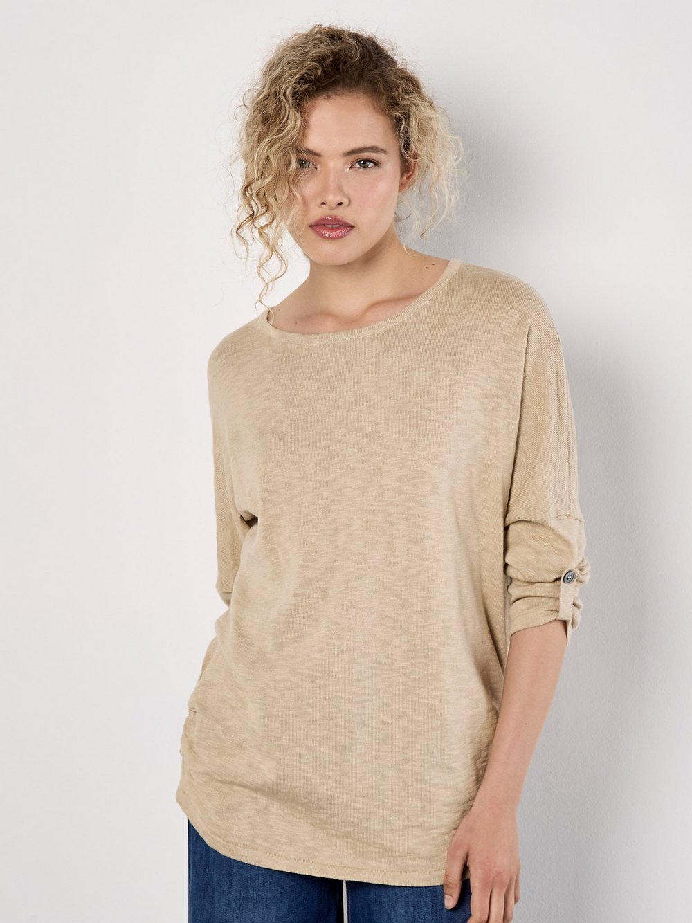 Apricot Pullover Damen Baumwolle beige, 42
