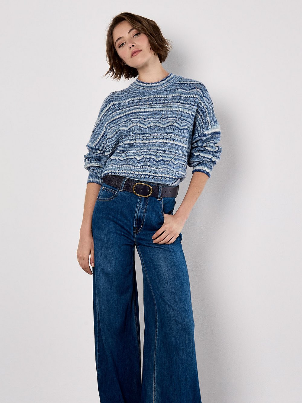 Thumbnail - Apricot Pullover Damen blau, 40