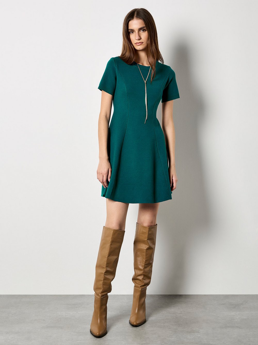 Thumbnail - Apricot Minikleid Damen Viskose grün, 38