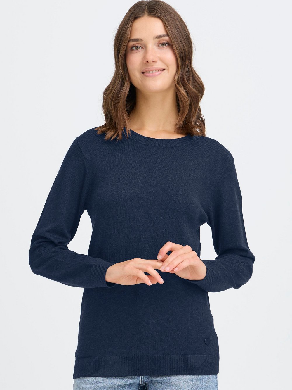 OXMO Strickpullover Damen Viskose blau, L