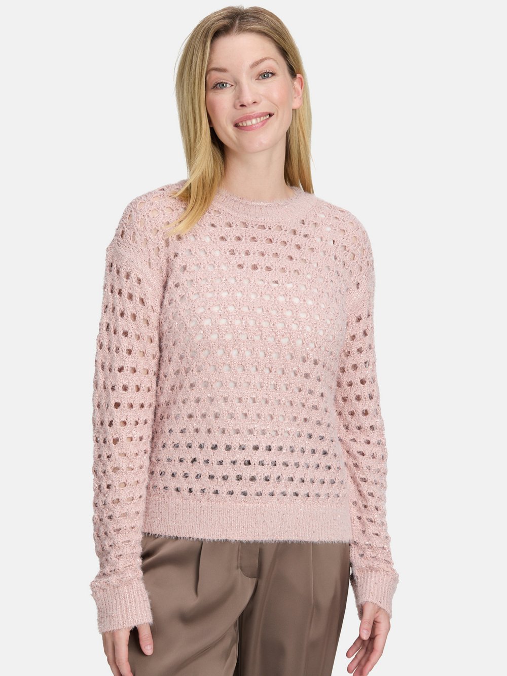 Betty Barclay Strickpullover Damen Baumwolle rosa strukturiert, 36