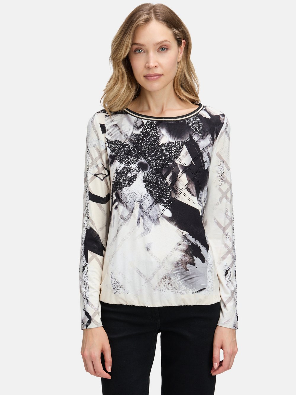 Betty Barclay Printshirt Damen Viskose schwarz gemustert, 36