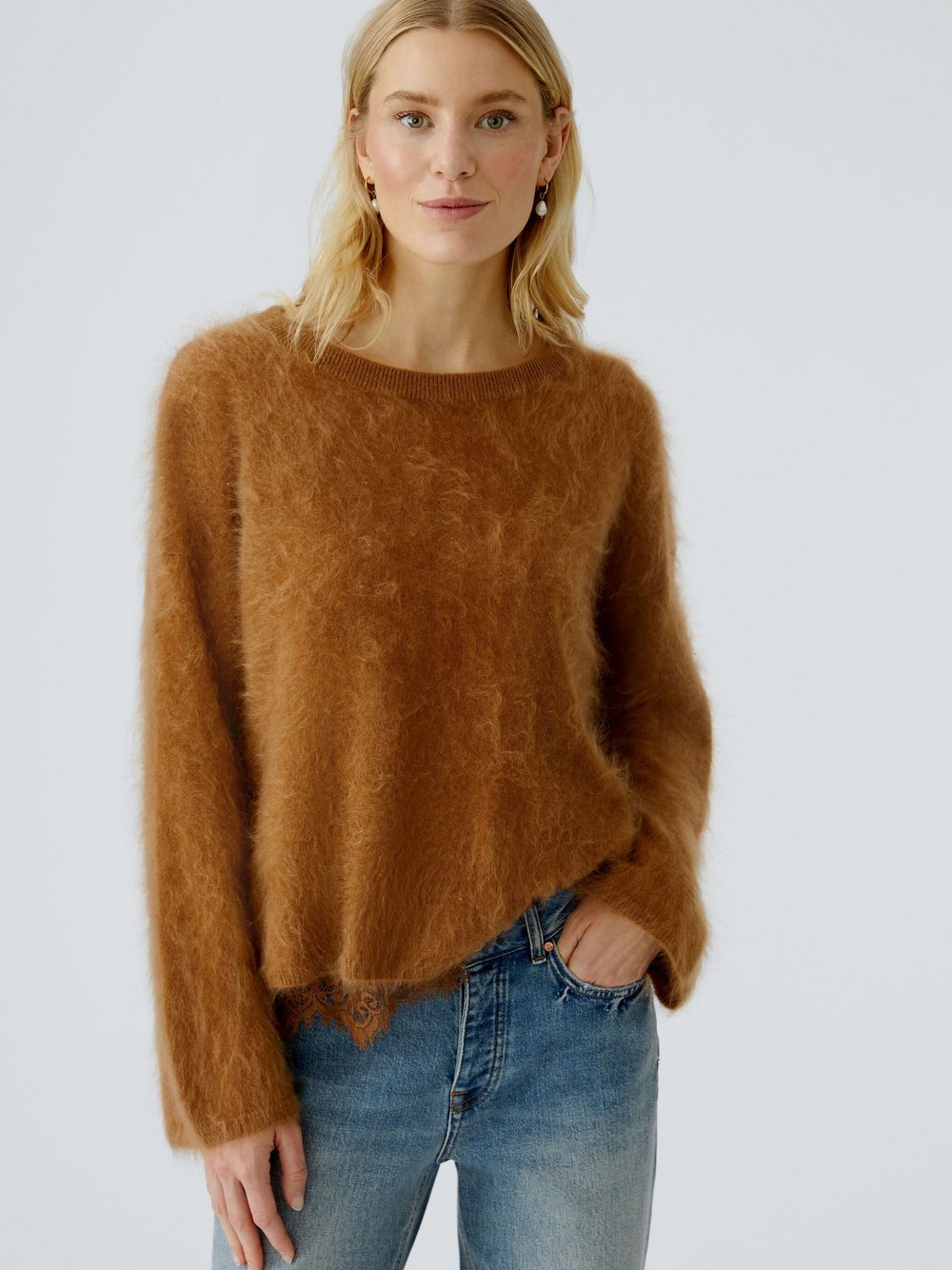 Oui Pullover Damen Cashmere braun, 40