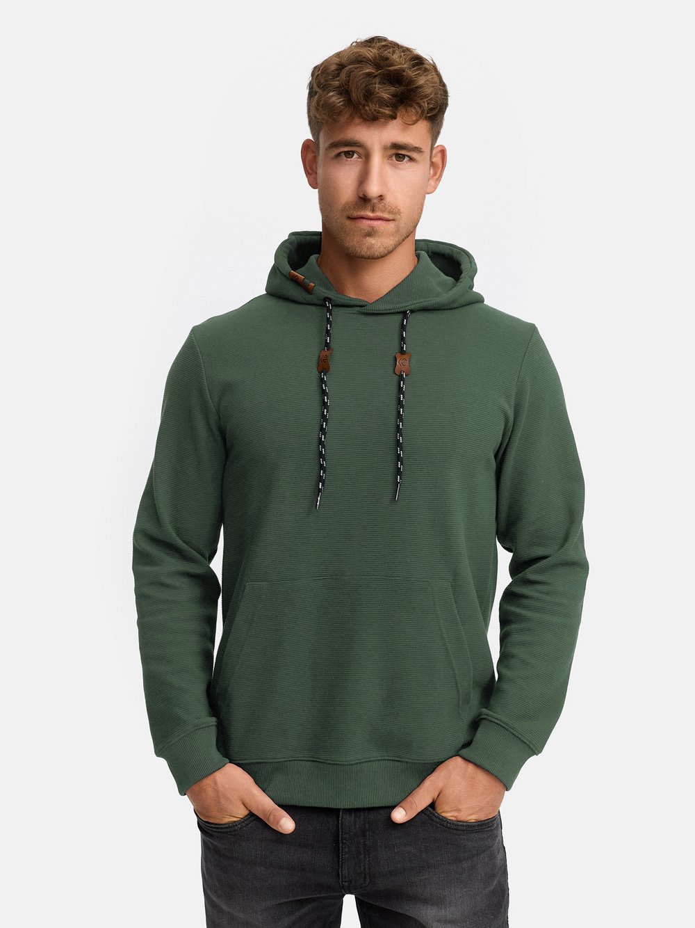 Indicode Kapuzenpullover Herren Baumwolle grün, S
