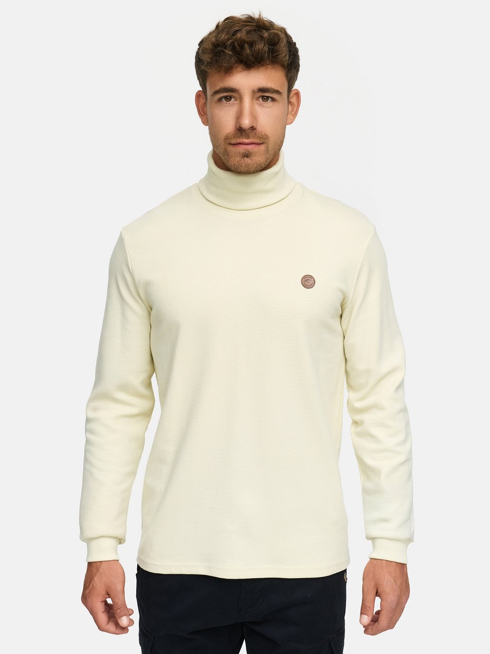 Thumbnail - Indicode Langarmshirt Rollkragen Herren Baumwolle gelb, S