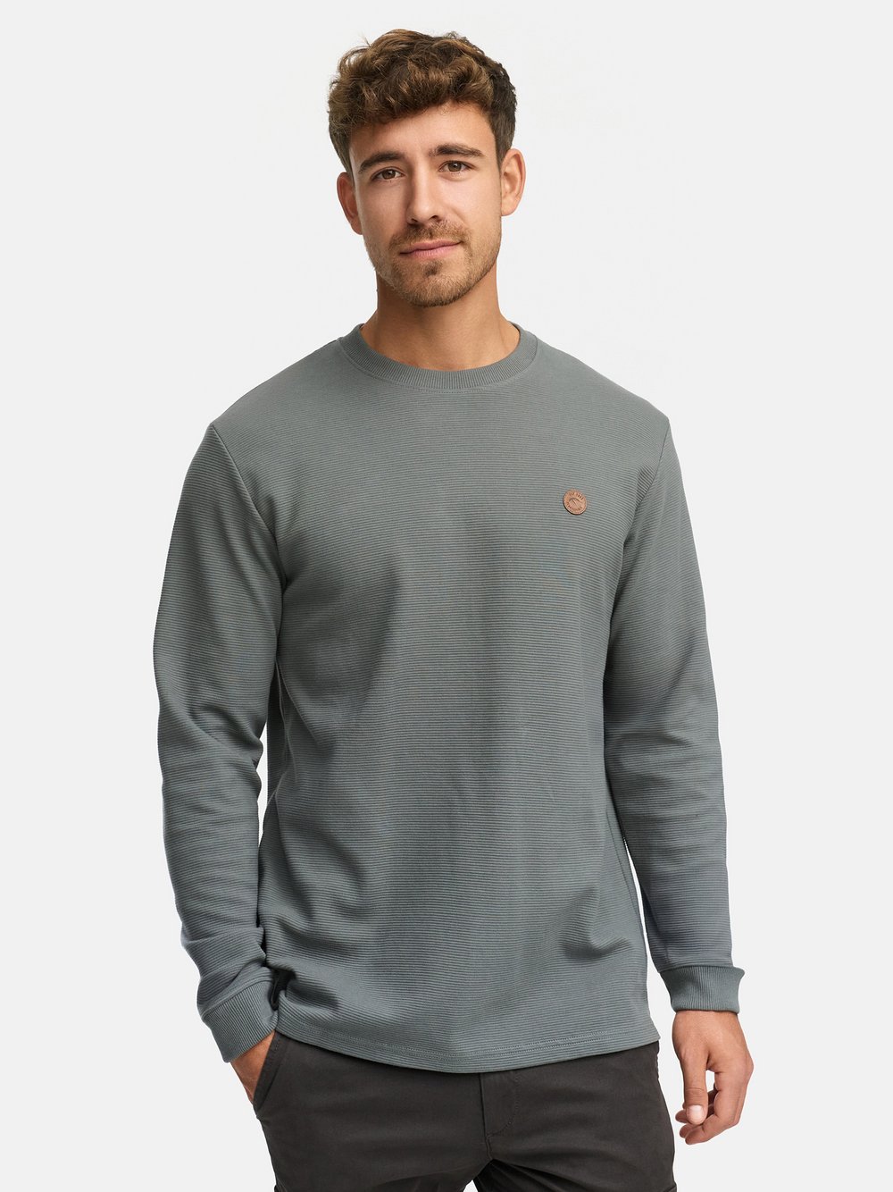 Thumbnail - Indicode Strickpullover Herren Baumwolle grau, XL