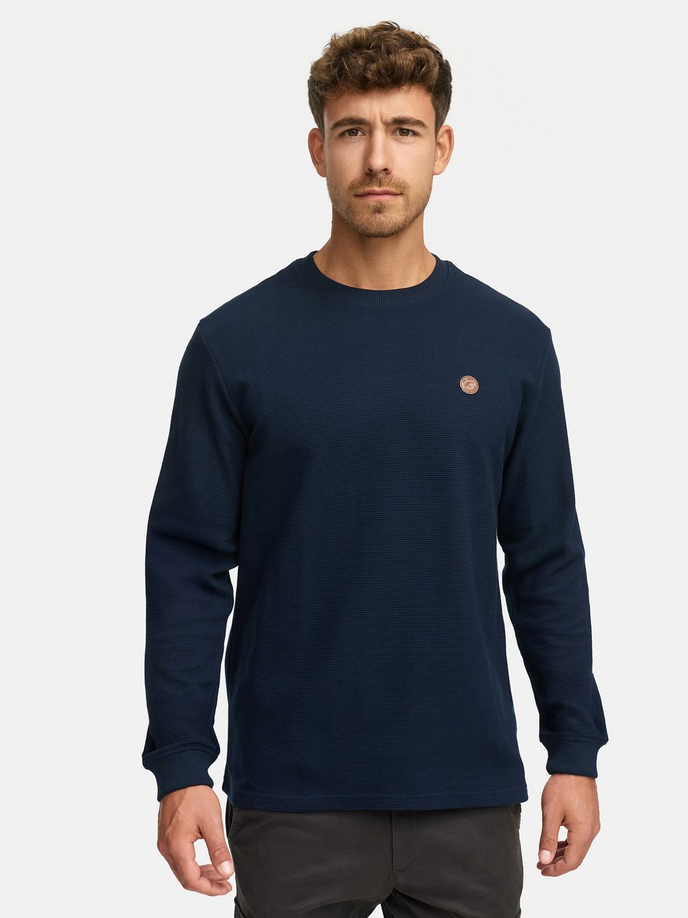 Indicode Strickpullover Herren Baumwolle blau, XL