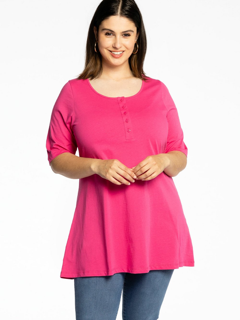 Thumbnail - YOEK Tunika Damen Baumwolle rosa, 54-56