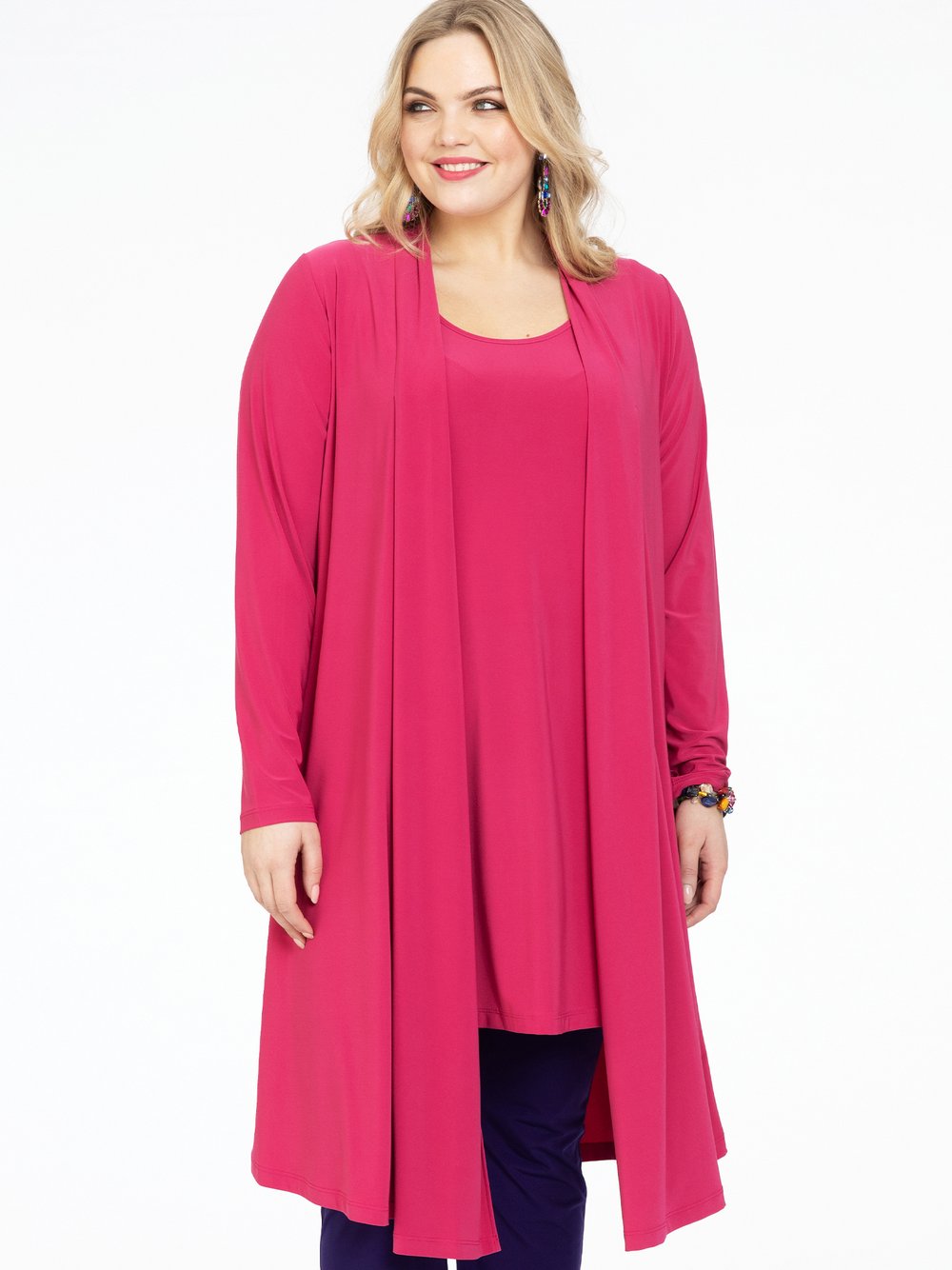 Thumbnail - YOEK Strickjacke Damen rosa, 54-56