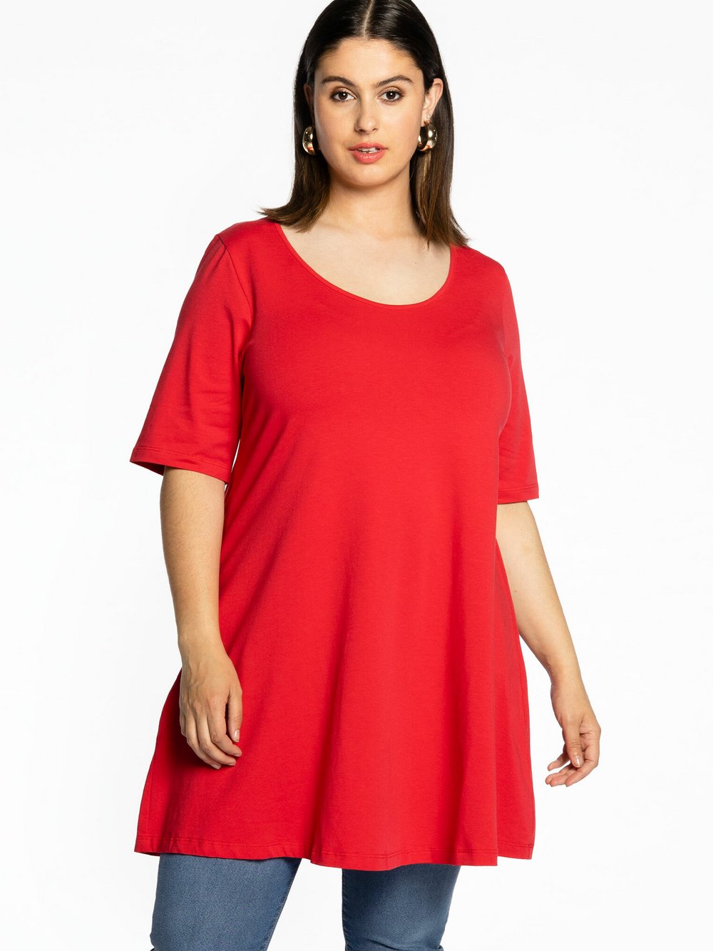 YOEK Tunika Damen Baumwolle rot, 46-48