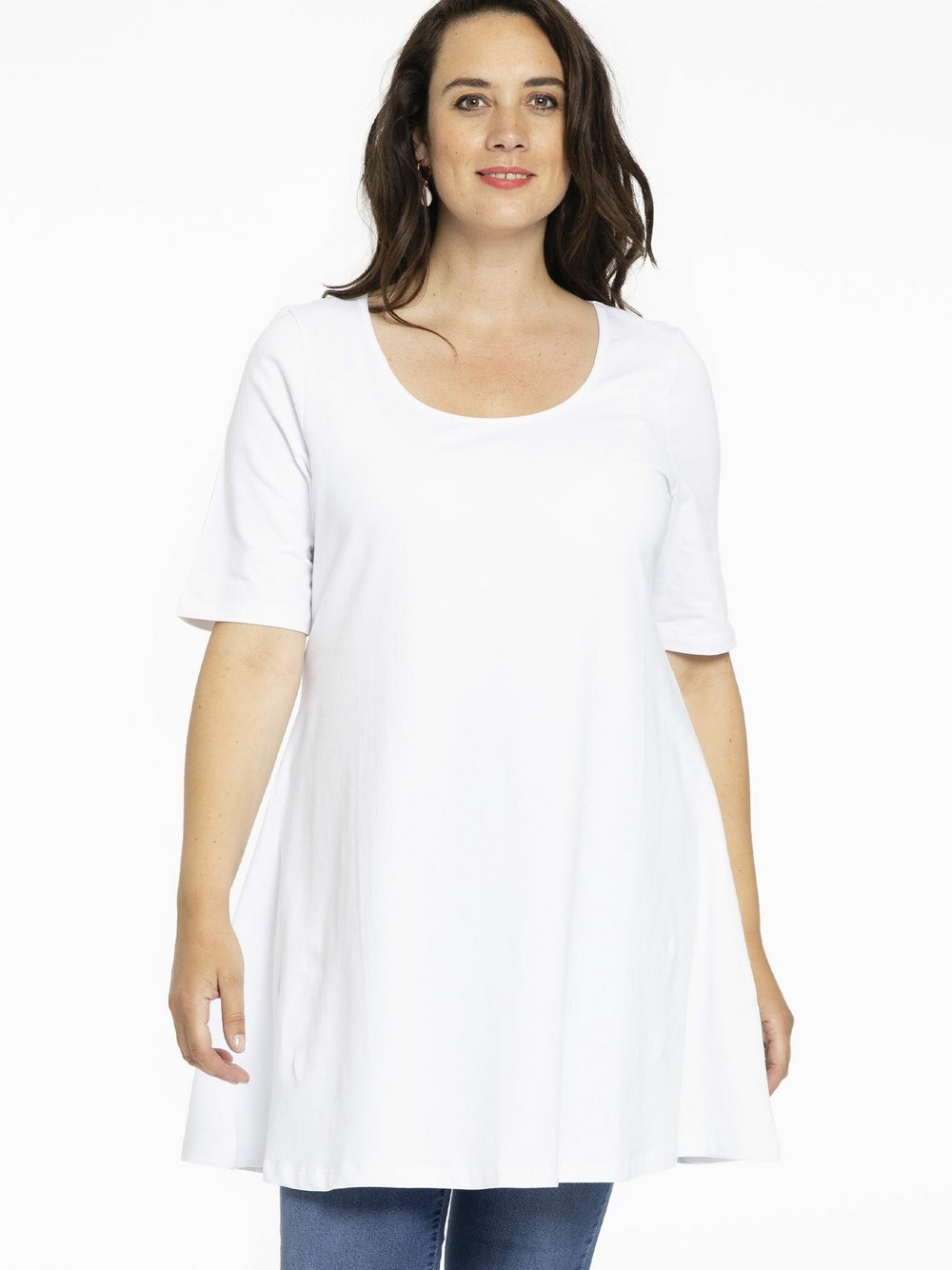 Thumbnail - YOEK Tunika Damen Baumwolle weiß, 38-40