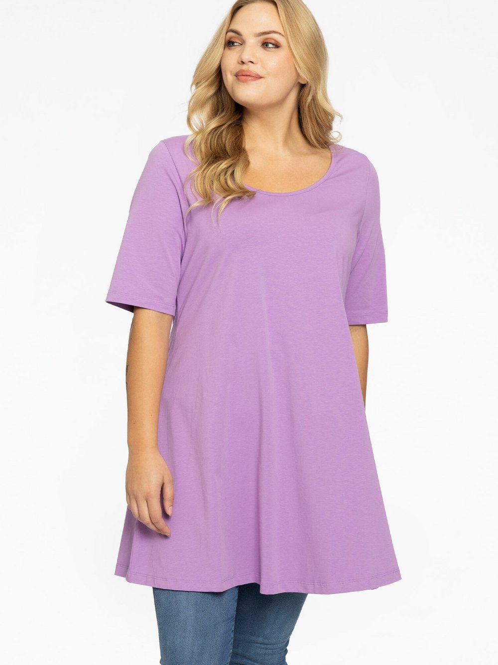 Thumbnail - YOEK Tunika Damen Baumwolle lila, 50-52