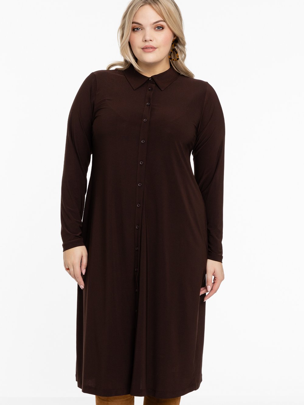 Thumbnail - YOEK Bluse Damen braun, 38-40