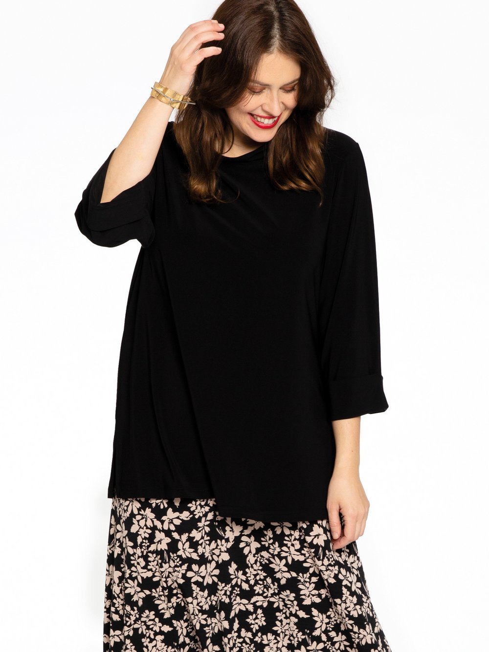 Thumbnail - YOEK Langarmshirt Damen schwarz, 50-52