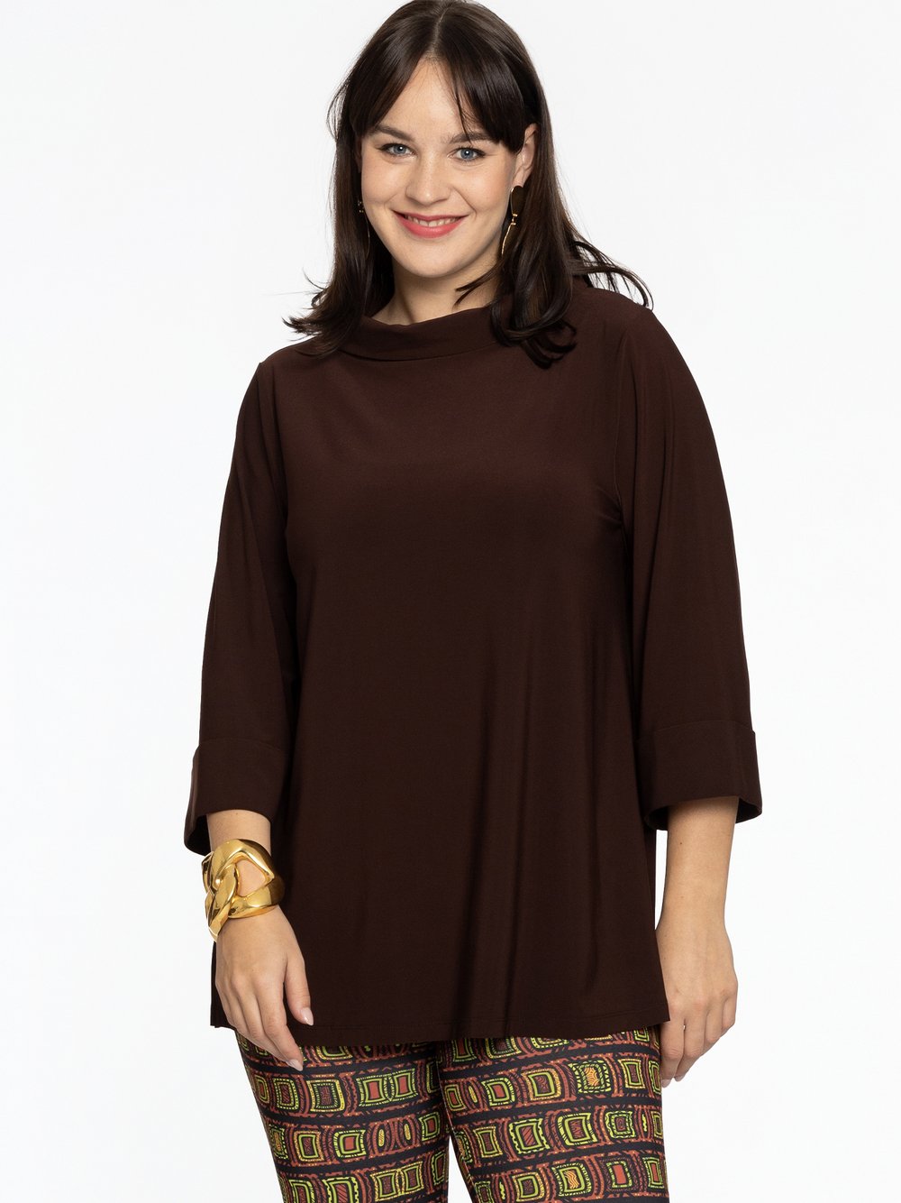 YOEK Langarmshirt Damen braun, 42-44