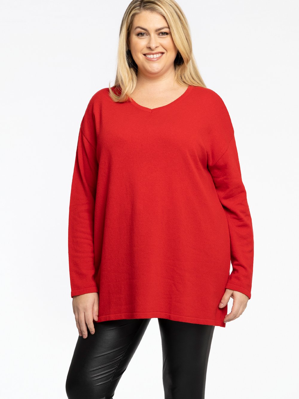 YOEK Pullover Damen Wolle rot, 46-48
