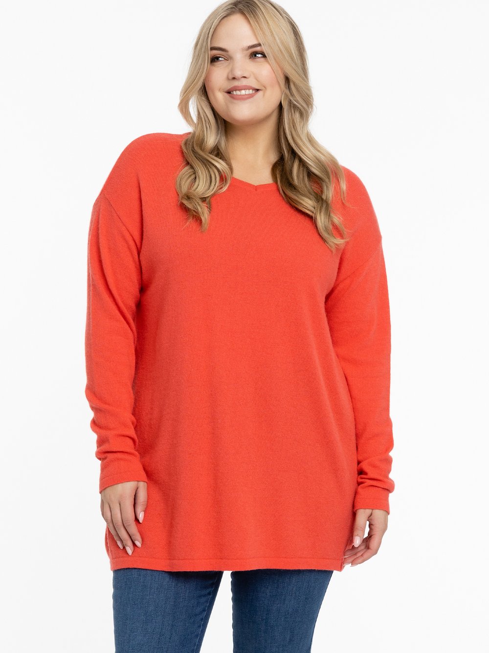 Thumbnail - YOEK Pullover Damen Wolle orange, 46-48