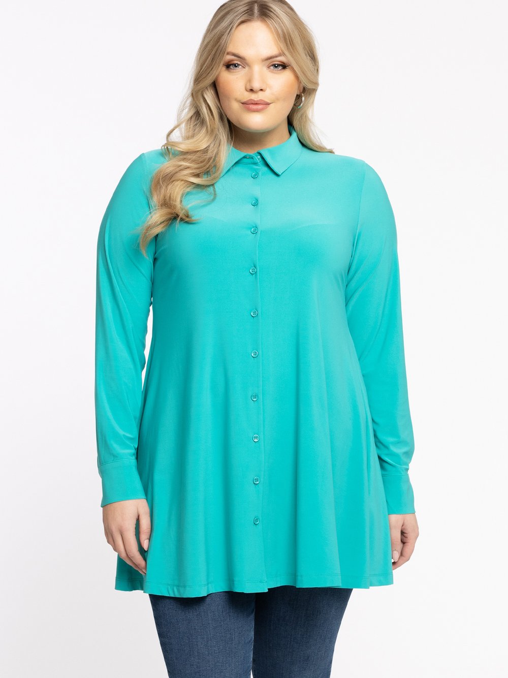 Thumbnail - YOEK Bluse Damen blau, 42-44