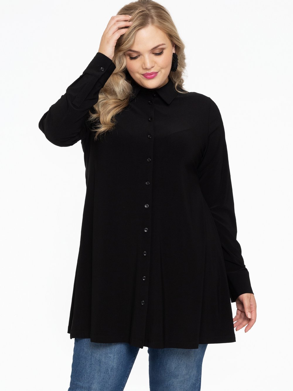 Thumbnail - YOEK Bluse Damen schwarz, 58-60