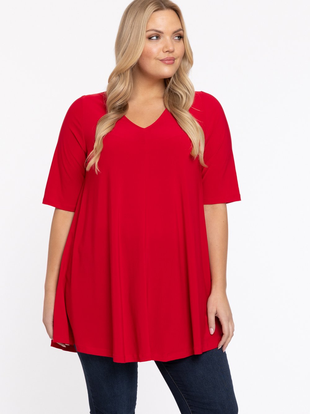 Thumbnail - YOEK Tunika Damen rot, 46-48