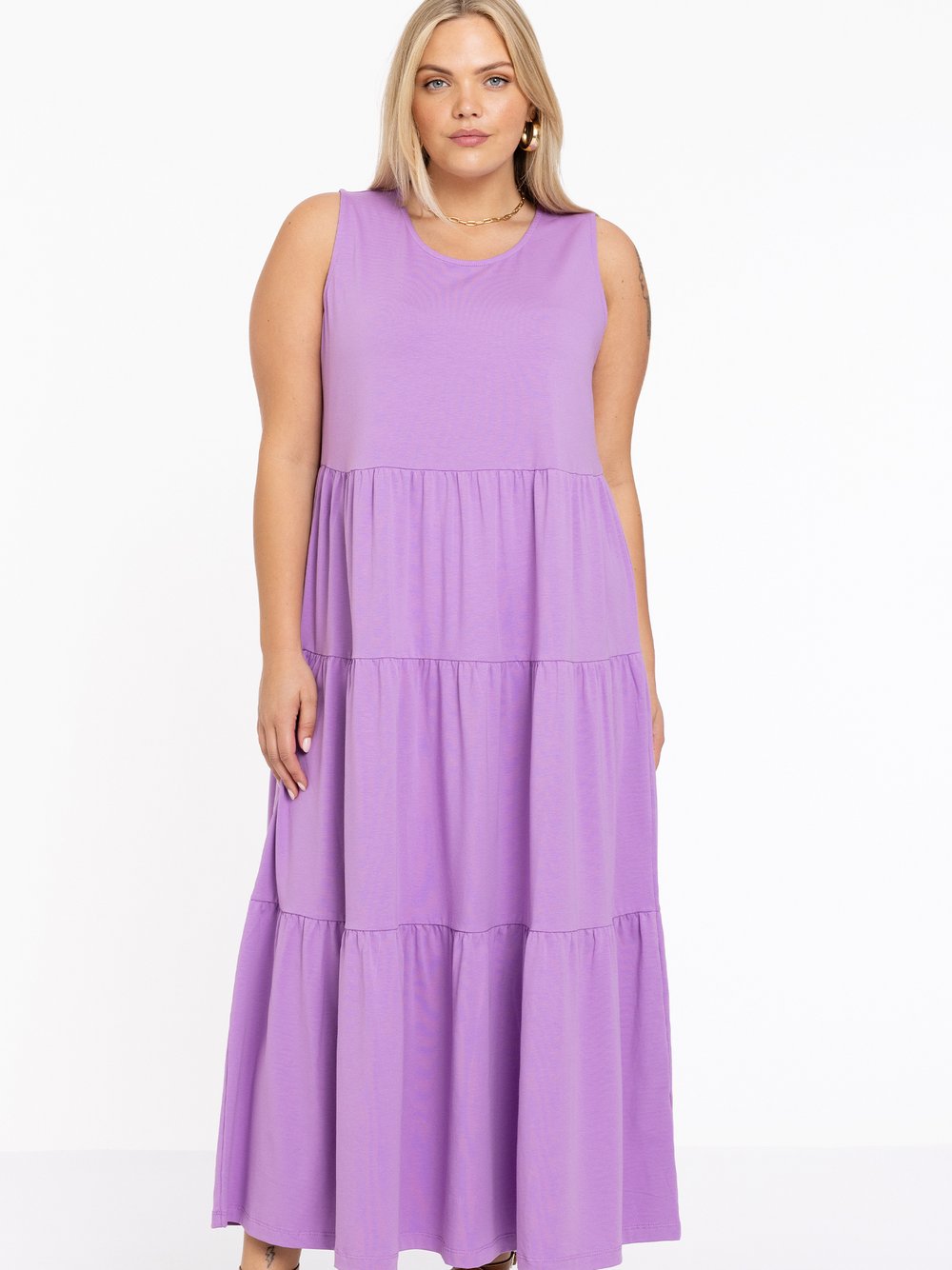 Thumbnail - YOEK Kleid Damen Baumwolle lila, 50-52