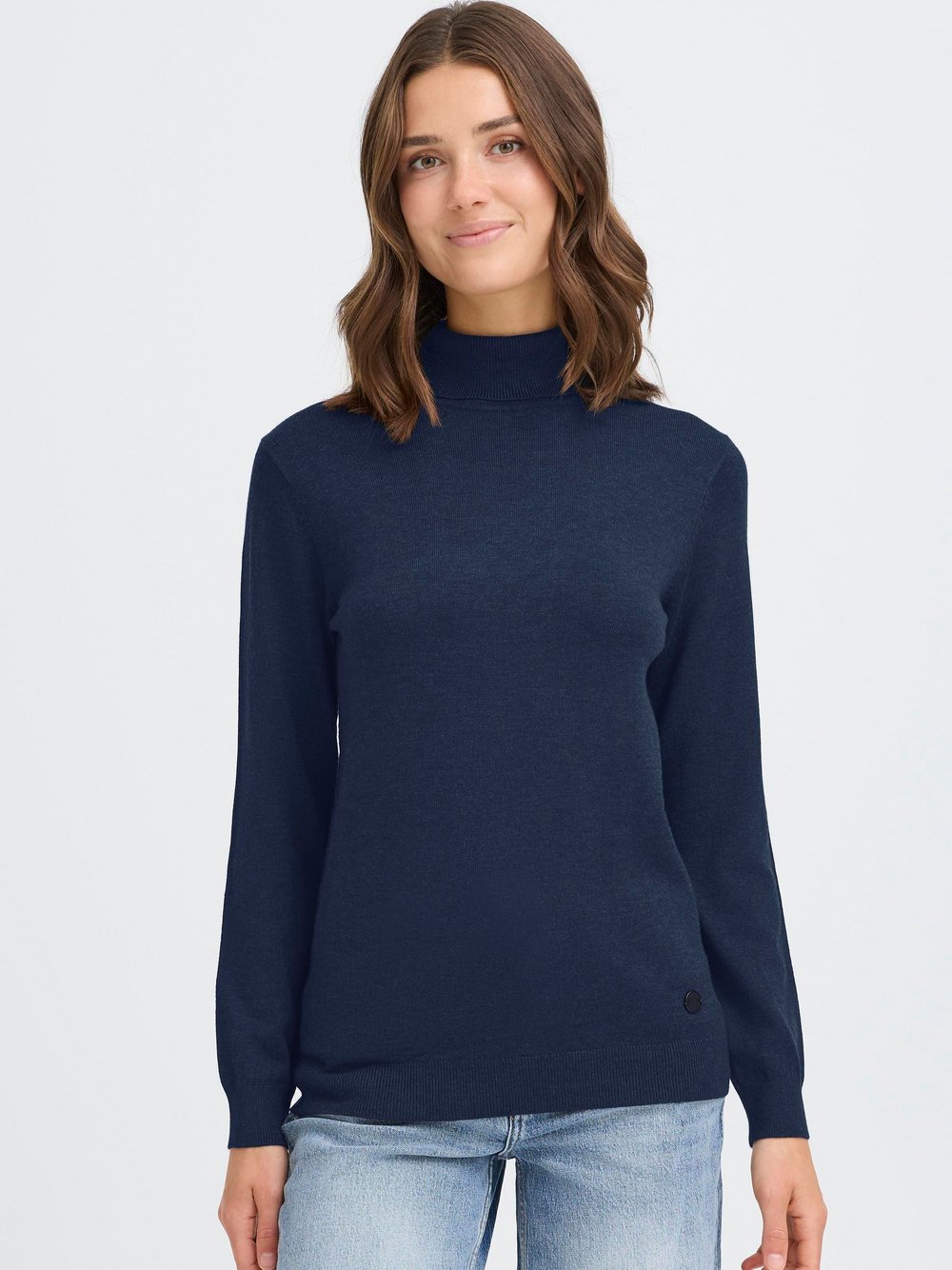 Thumbnail - OXMO Rollkragenpullover Damen Viskose blau, M