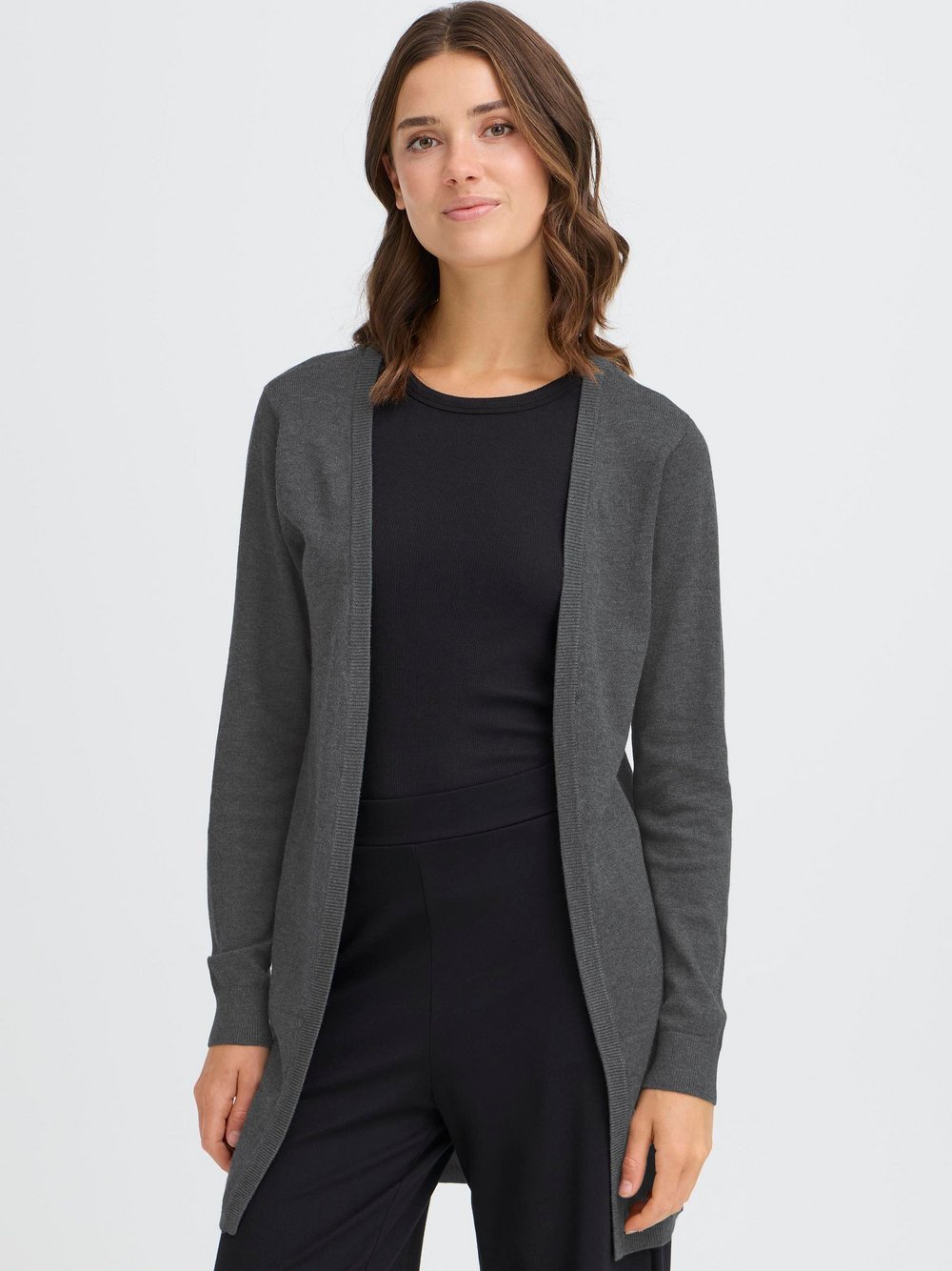 OXMO Strickjacke Damen Viskose grau, L