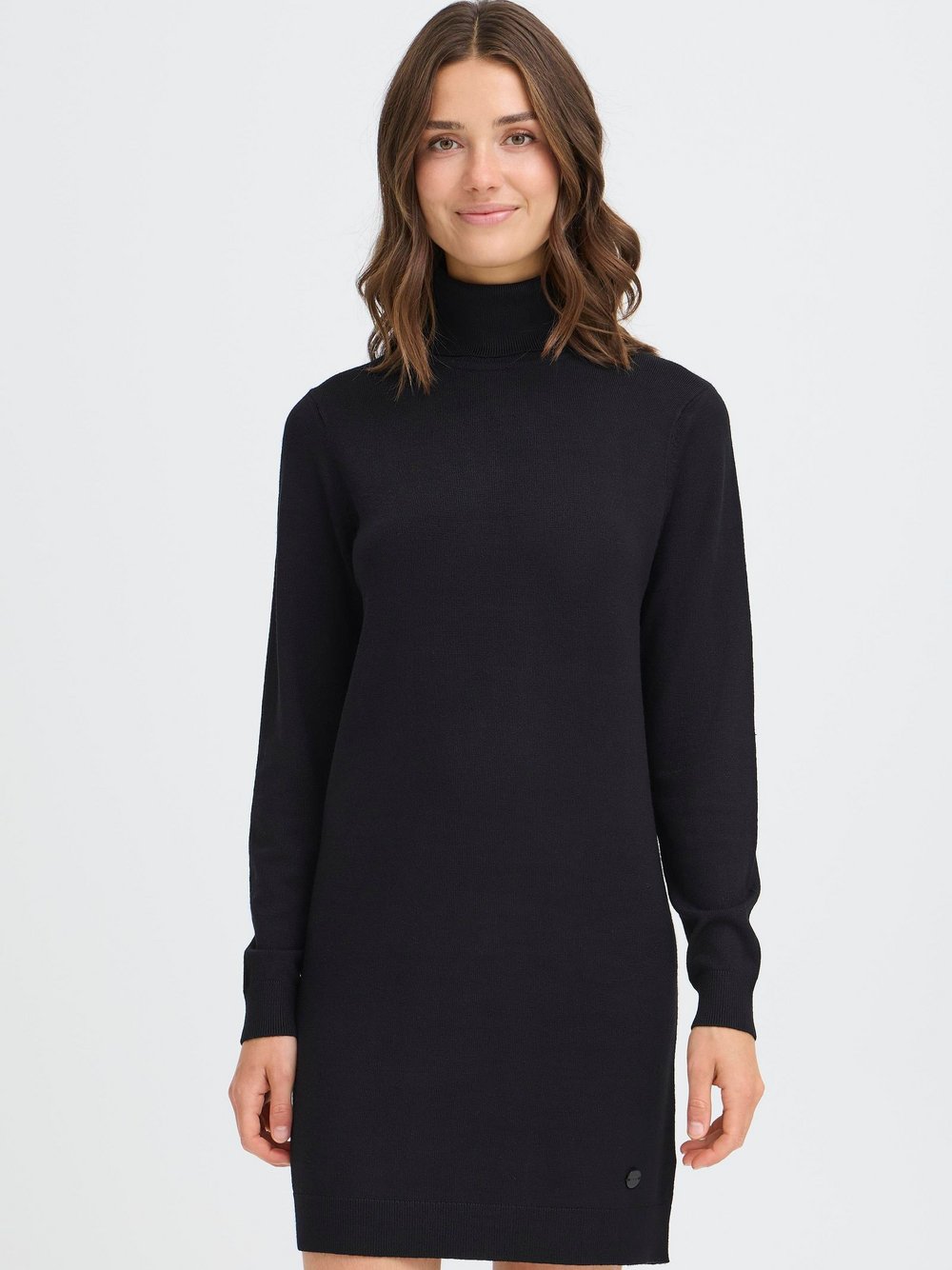 OXMO Strickkleid Damen Viskose schwarz, M