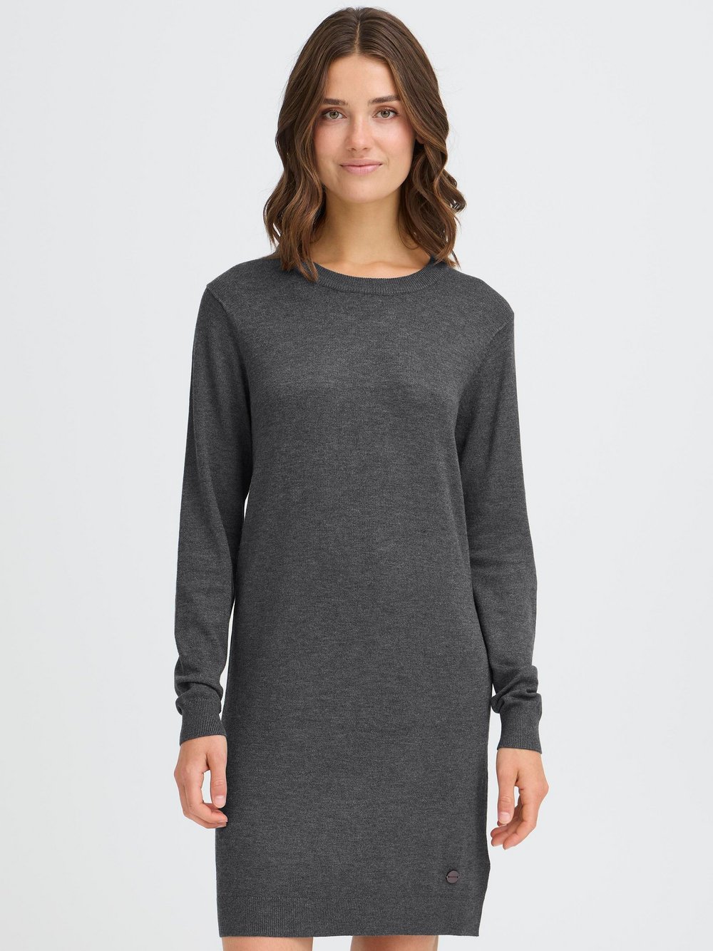 OXMO Strickkleid Damen Viskose grau, XS