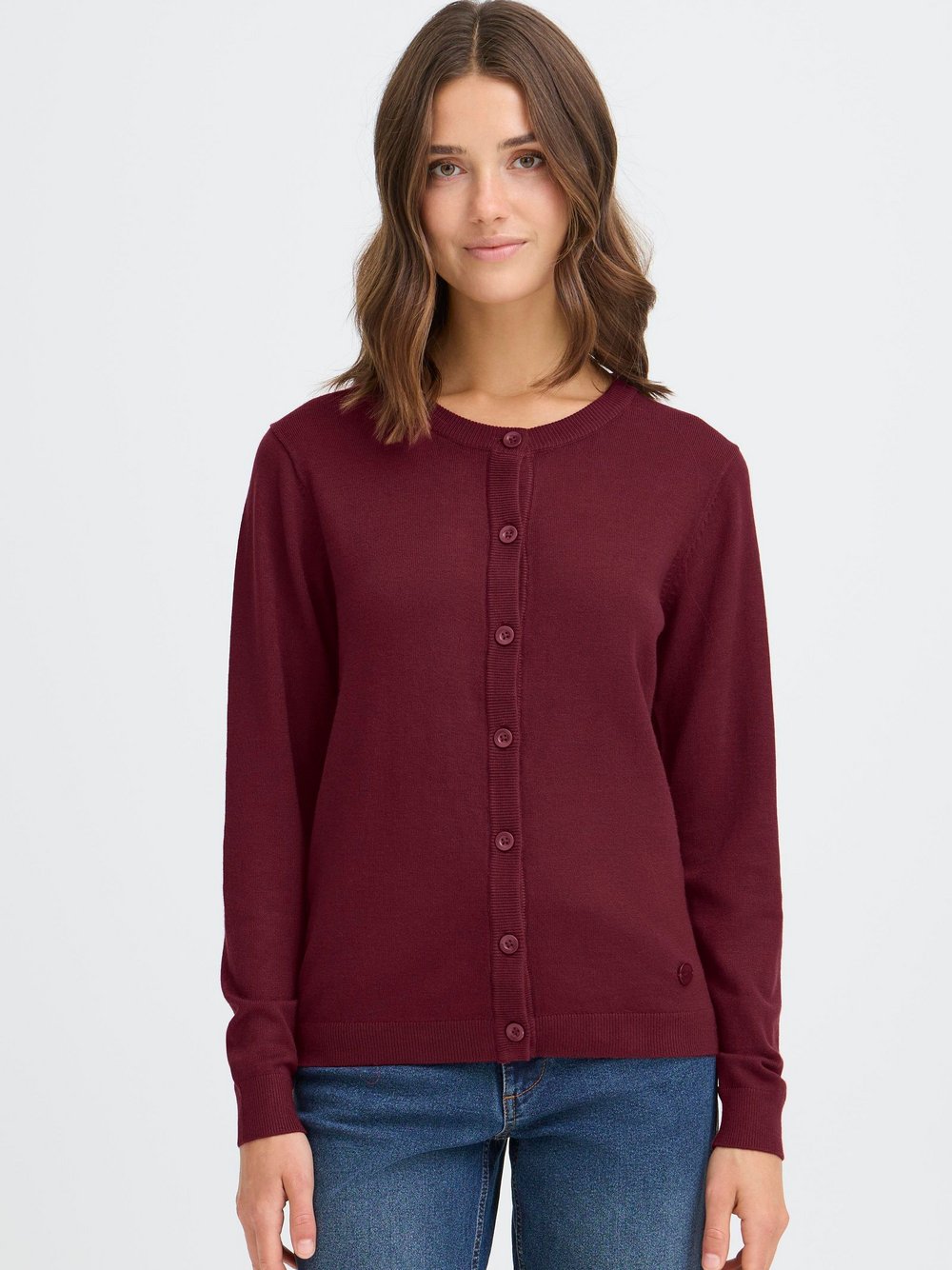 OXMO Strickjacke Damen Viskose rot, M