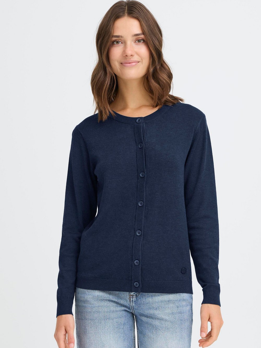 Thumbnail - OXMO Strickjacke Damen Viskose blau, M