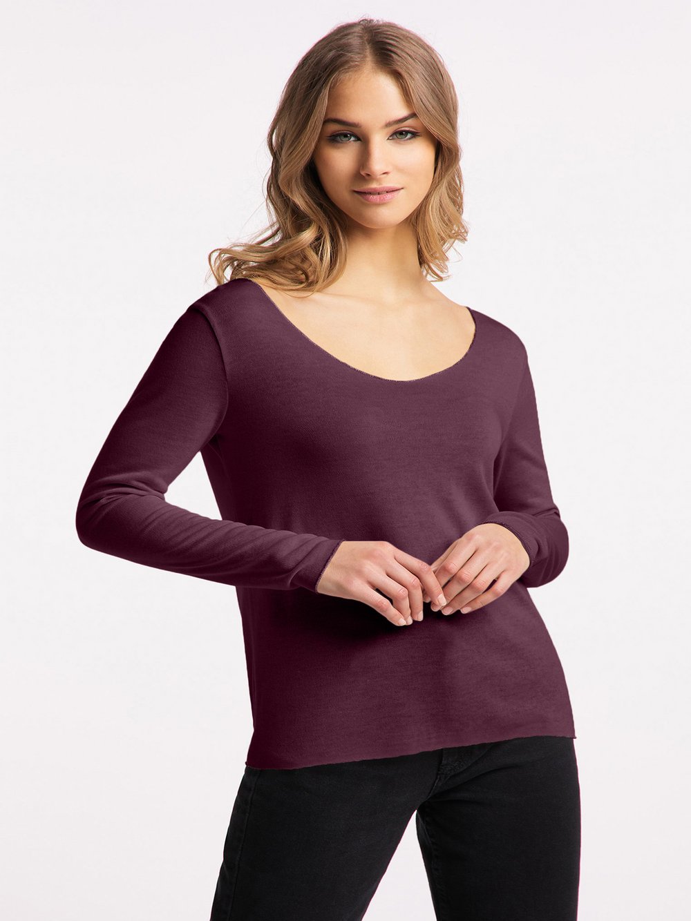 Thumbnail - Frieda & Freddies Langarmshirt Damen Viskose lila, L