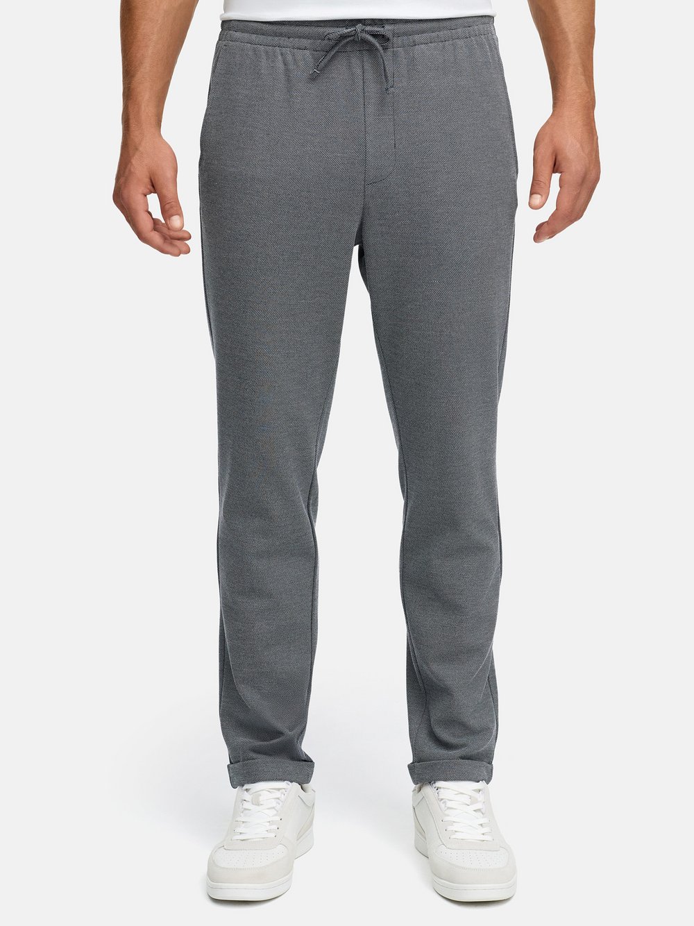 Indicode Chinohose Herren Baumwolle blau meliert, XL
