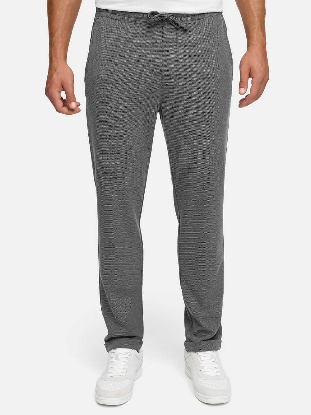 Indicode Chinohose Herren Baumwolle grau meliert, XL