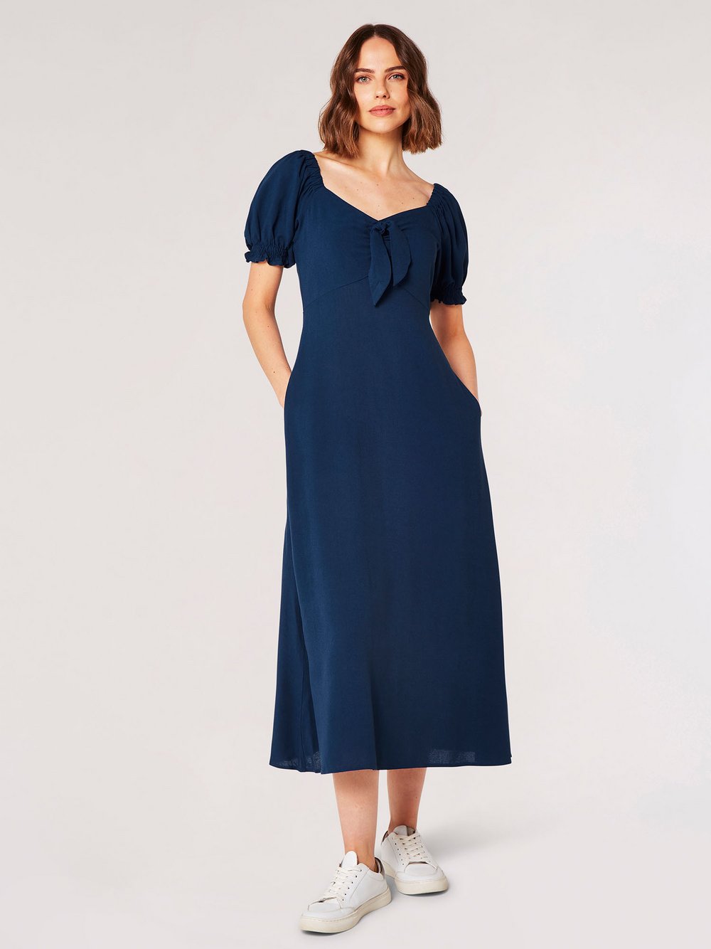 Apricot Midikleid Damen Viskose blau, 42