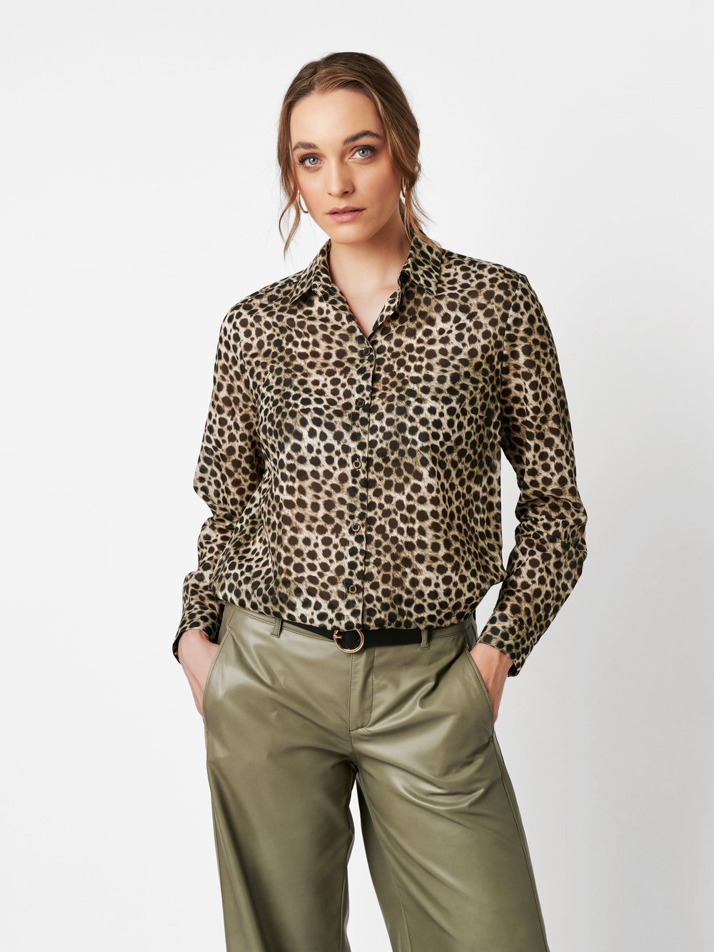 Thumbnail - TONI Bluse Damen Baumwolle schwarz bedruckt, 44