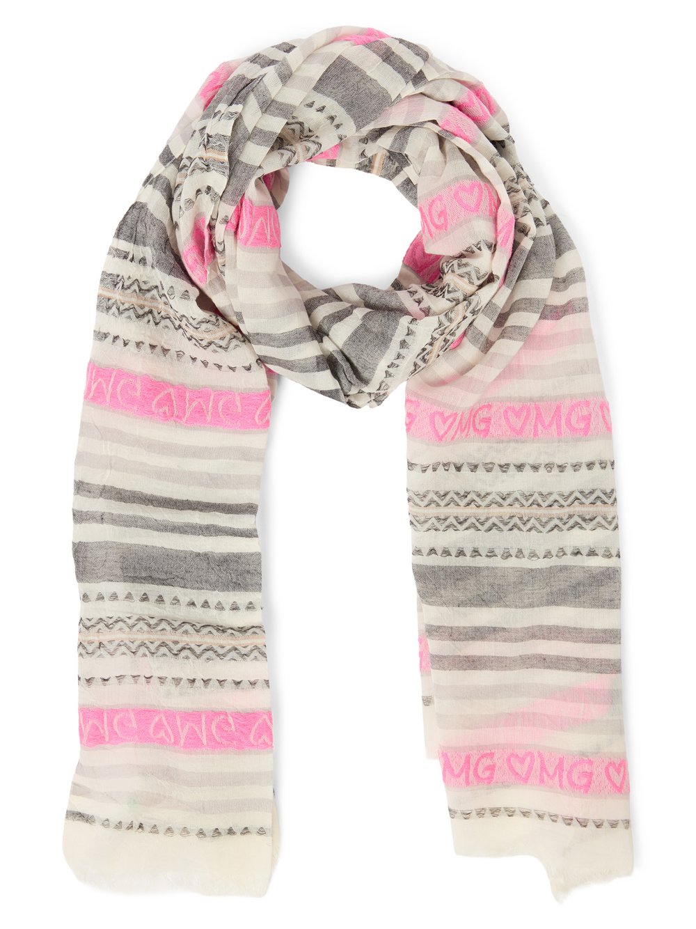 Thumbnail - Codello Schal mit Woll-Anteil Damen Baumwolle mehrfarbig gestreift, ONE SIZE