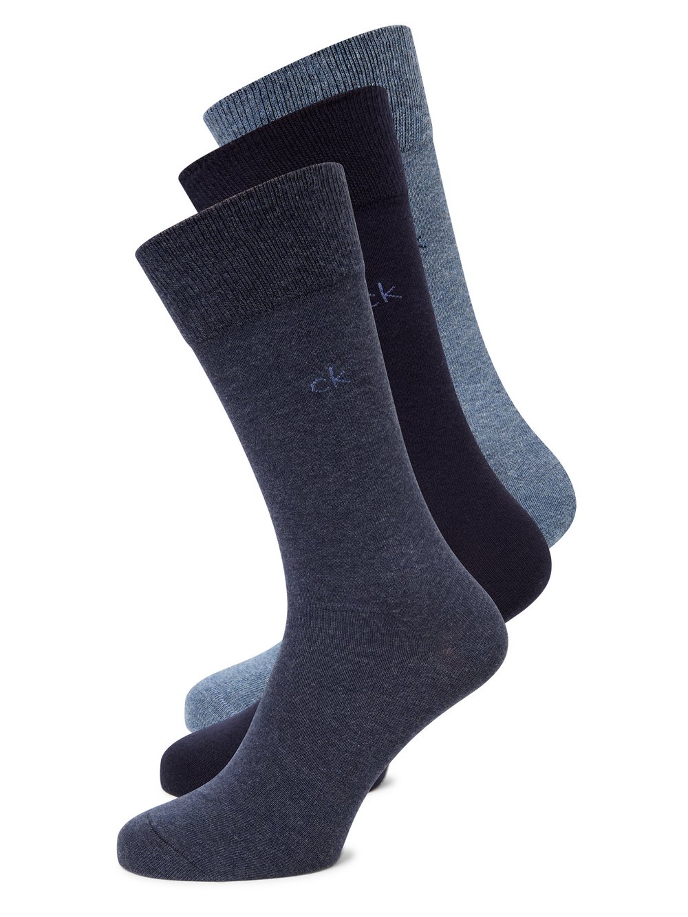 Calvin Klein Socken im 3er-Pack Herren Baumwolle blau meliert, 39-42