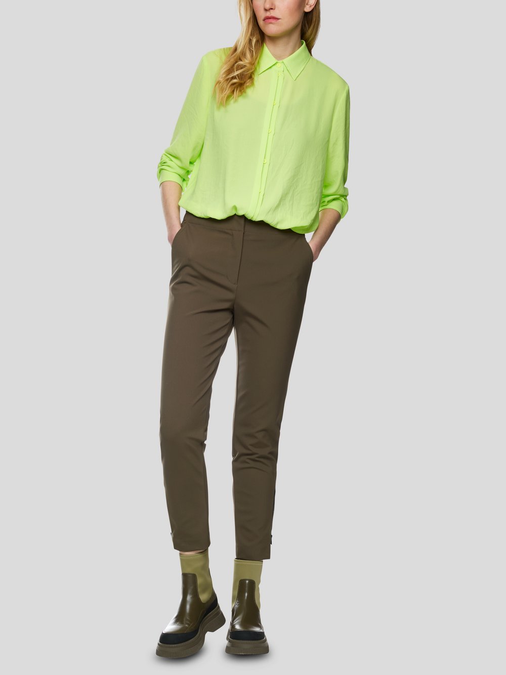 Marc Cain Hose Damen Polyamid grün, 46
